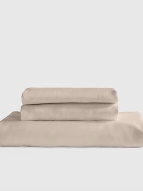 New Bamboo Fitted Sheet Set Sand Tan